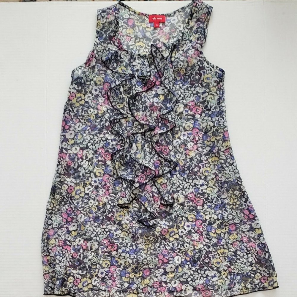 Ella Moss Girl's Size 10 Shirt Top Sheer Floral